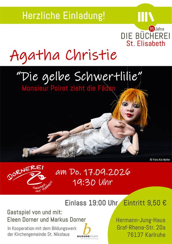 17.09.2026 Theatervorstellung Dornerei Theater mit Puppen, Agatha Christie "Die gelbe Schwertlilie"