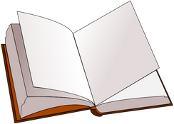 Open book under light